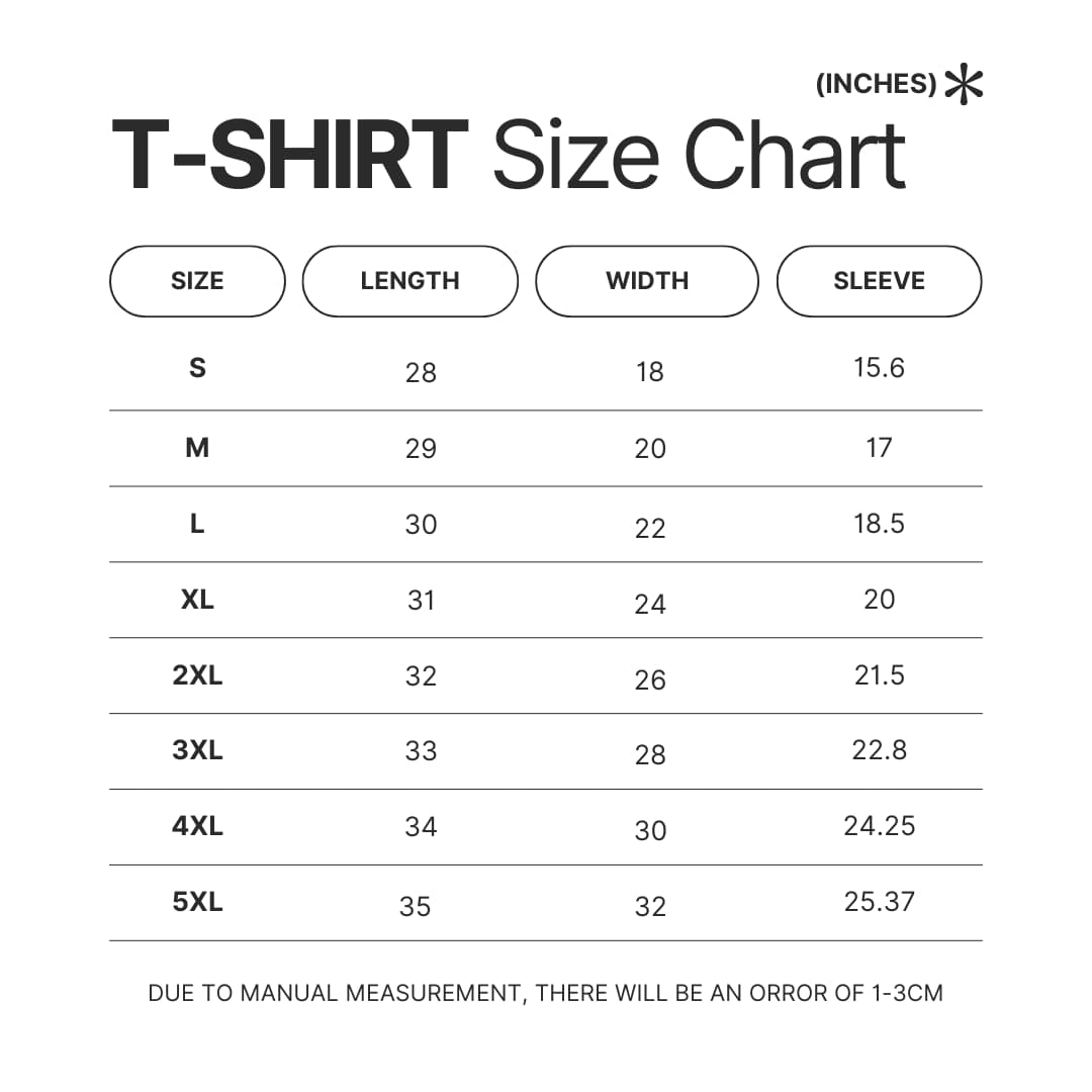 Product size chart