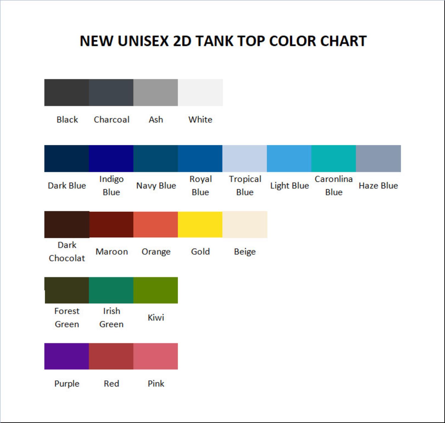 tank top color chart - Westside Gunn Merch